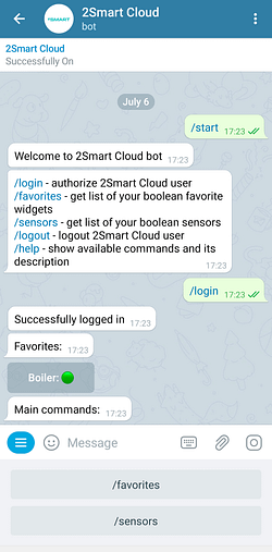 How to manage gates or barriers using the Telegram bot 2Smart Cloud