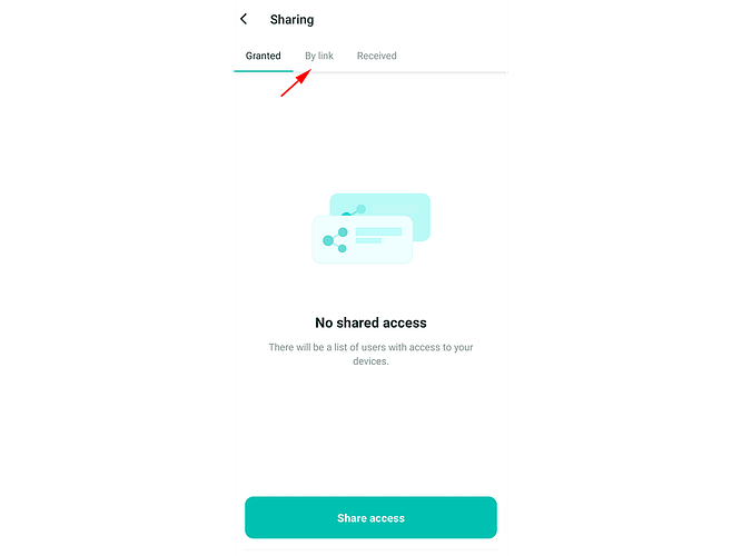 Sharing a device via a link
